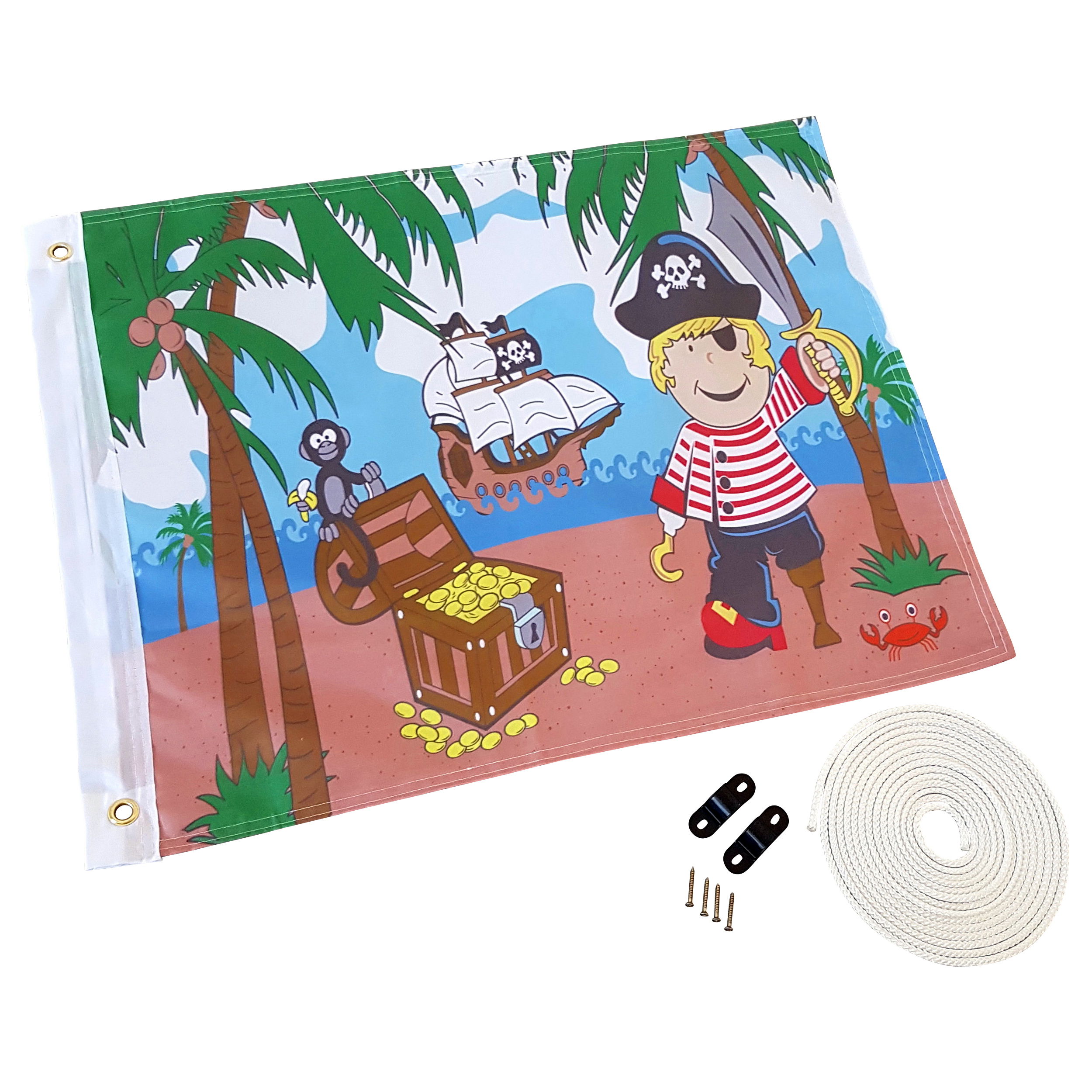 KERSA Piratenflagge/Fahne für Kinder, mit Hiss-System KERSA Piratenflagge/Fahne für Kinder, mit Hiss-System
